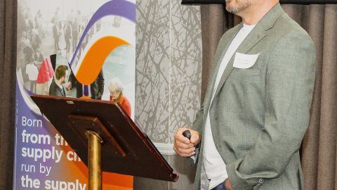 Lee Grears CEO of Test Inspect at the launch of BECB Cs AI white paper at North Lakes Hotel Penrith on July 15 2026