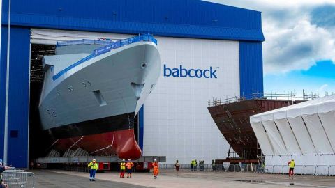 Type 31 frigate HMS Venturer is unveiled at Rosyth Dockyard in Scotland