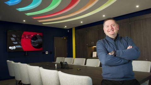 Eddie Black Managing Director of Eco Group in the boardroom at the firms HQ in Annan Dumfries and Galloway 768x511