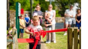 Beckermet Play Park opening cutting the ribbon low res